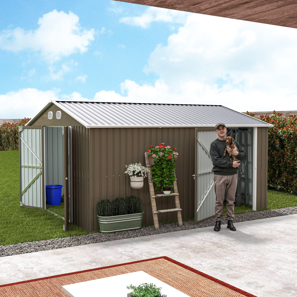 Gardening Tools Heavy Duty - Casetta da Giardino in Metallo 10x12