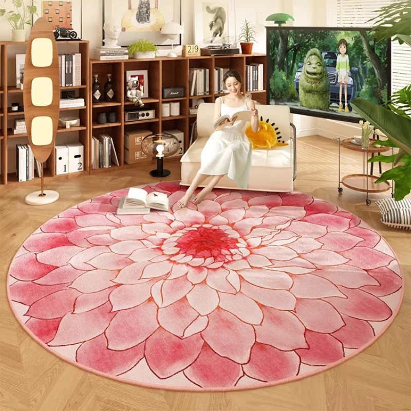 Gardening Tools Pink - Tappeto rotondo rosa da giardino per