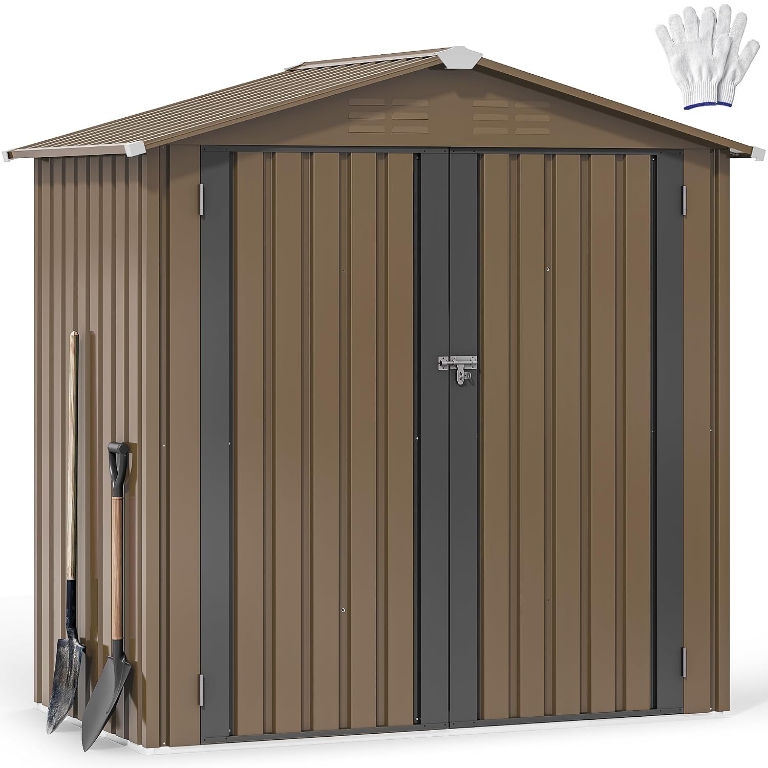 Gardening Tools Heavy Duty - Casetta da Giardino in Metallo 6x4ft,