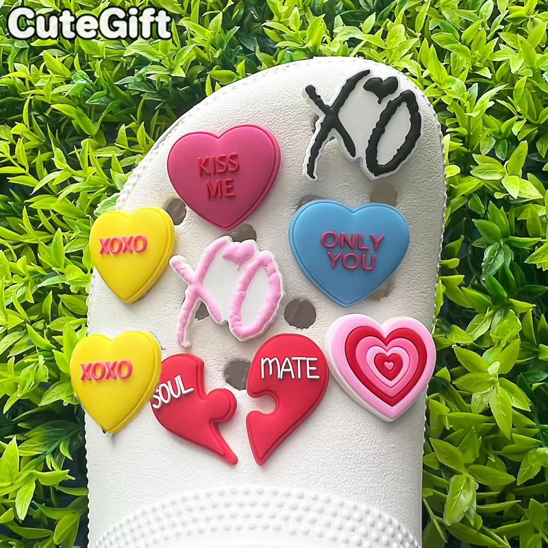 Gardening Tools Pink - 1 pz cuore ciondoli per scarpe