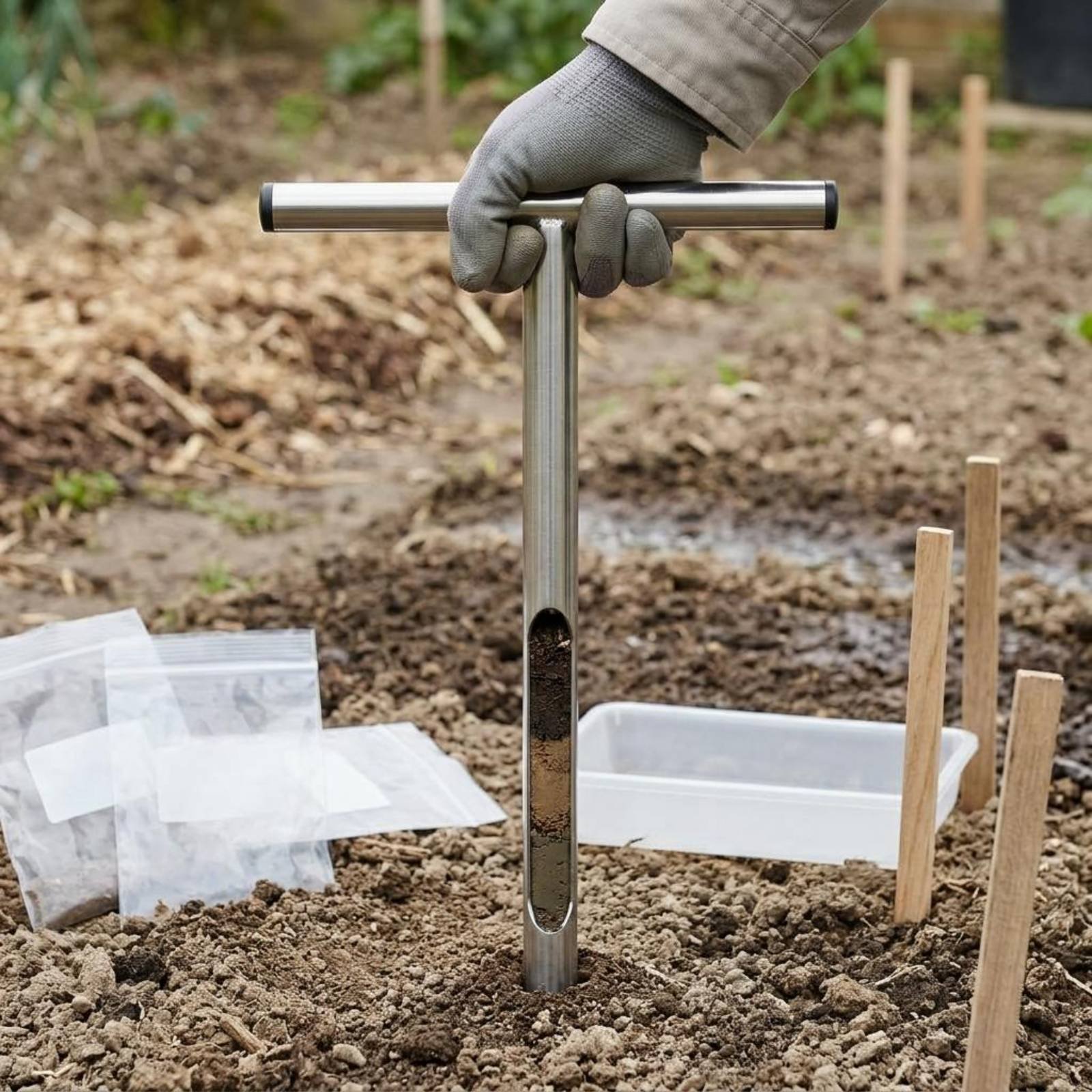 Gardening Tools Heavy Duty - Campionatore di Terreno in Acciaio Inossidabile