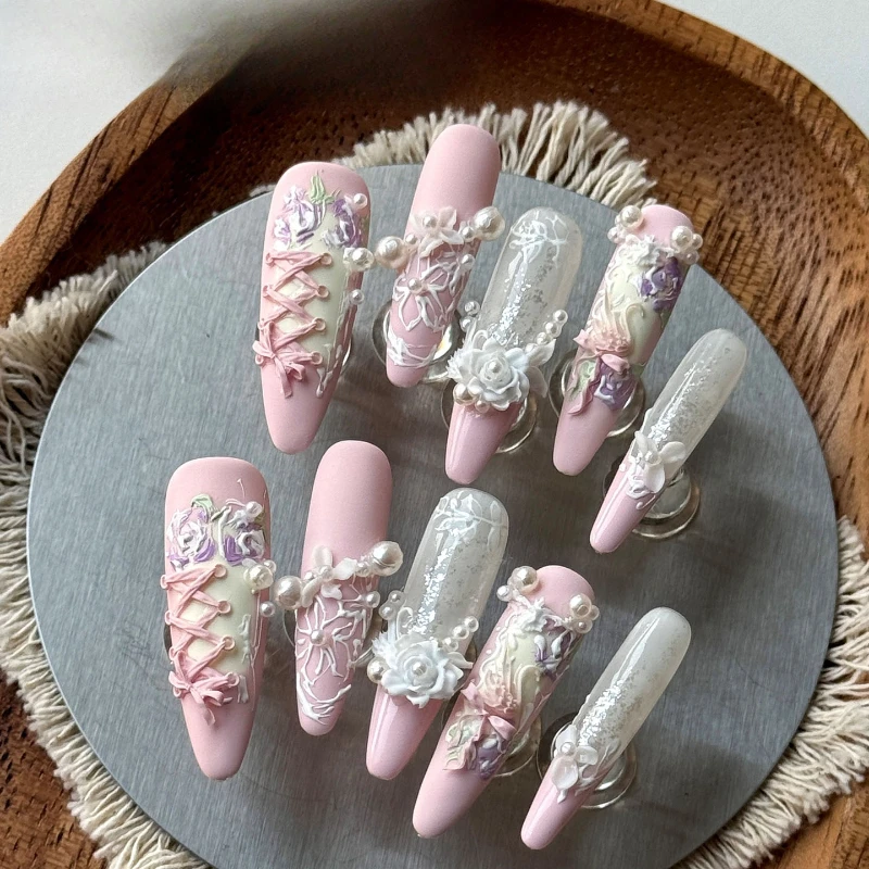 Gardening Tools Pink - Nail Art con Unghie Tridimensionali Dipinte